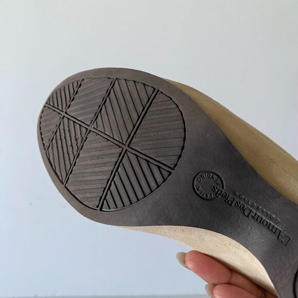 L'Amour Des Pieds Leather Sandals - Odetta Beige Suede‎ Women's Size 9.5 Soft - Picture 9 of 10